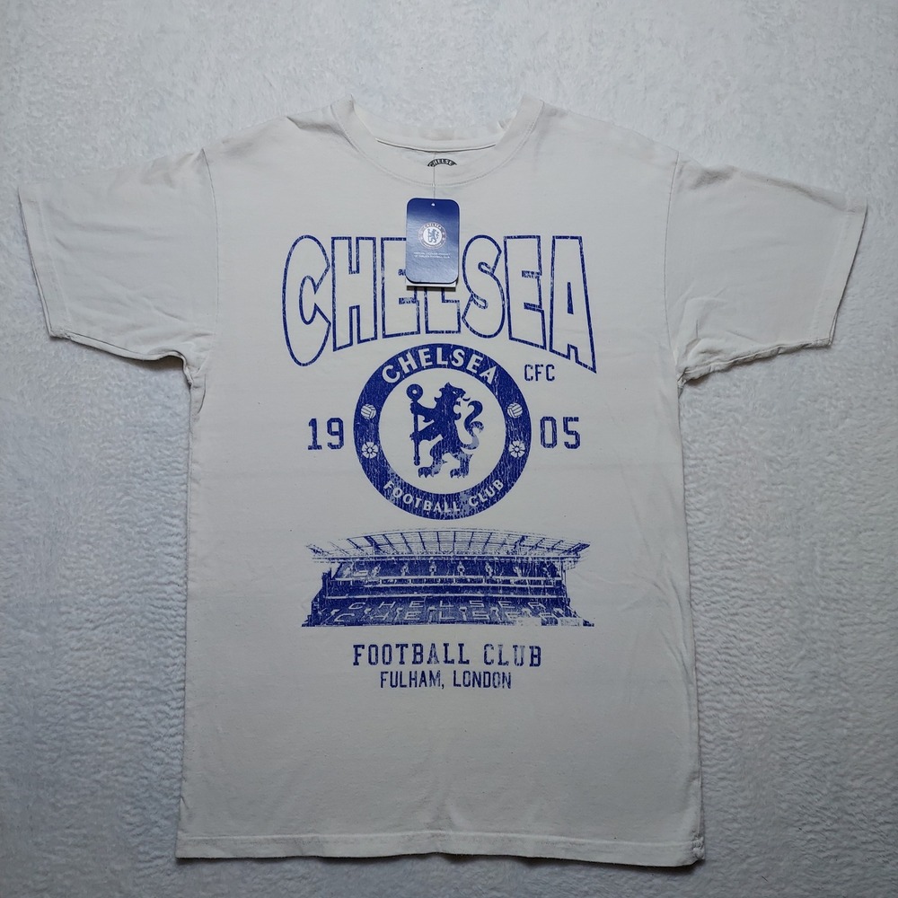 Chelsea FC T Shirt Men's Medium White New Graphic Soccer Tee CFC0027M1000